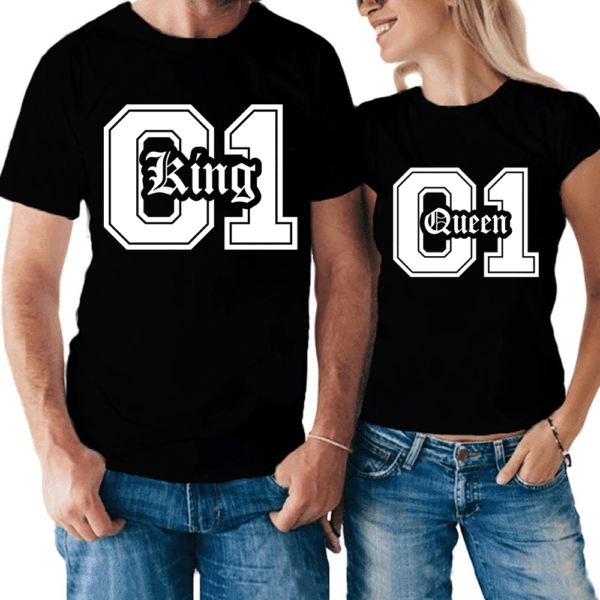 t-shirt Queen e King per coppia