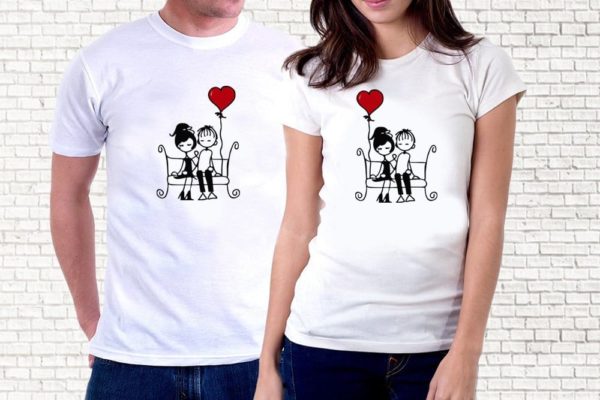 Panchina dell'amore t shirt per coppie