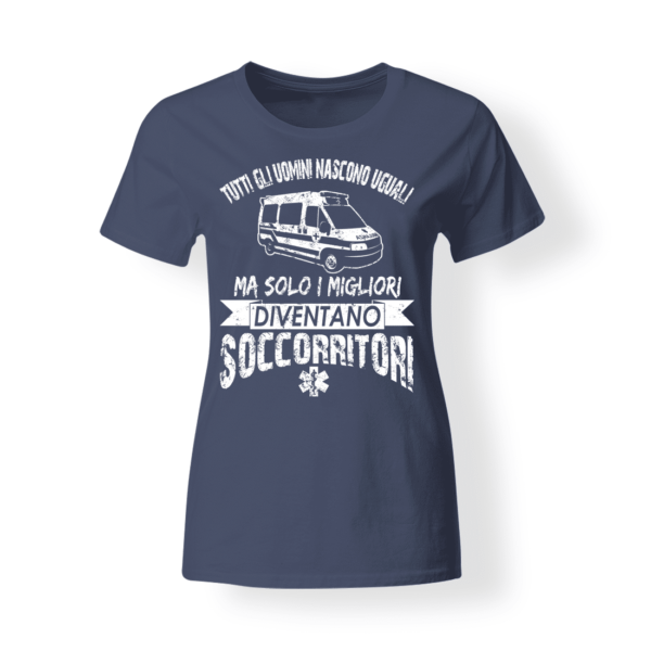 T-shirt Soccorritori  donna blu navy