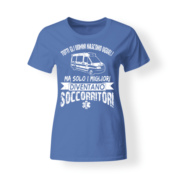 T-shirt Soccorritori  donna azzurra