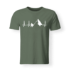 T shirt Uomo Battito Cardiaco Montagna verde militare