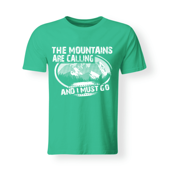 T-shirt The mountains are calling verde acceso