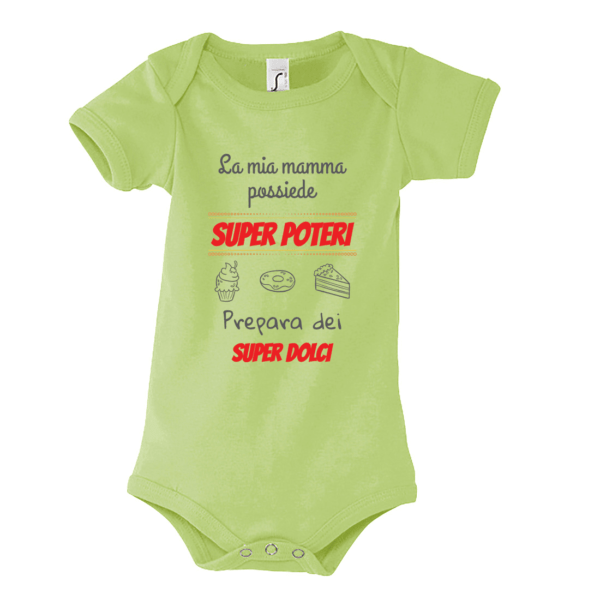 Body per neonati con scritta divertente verde