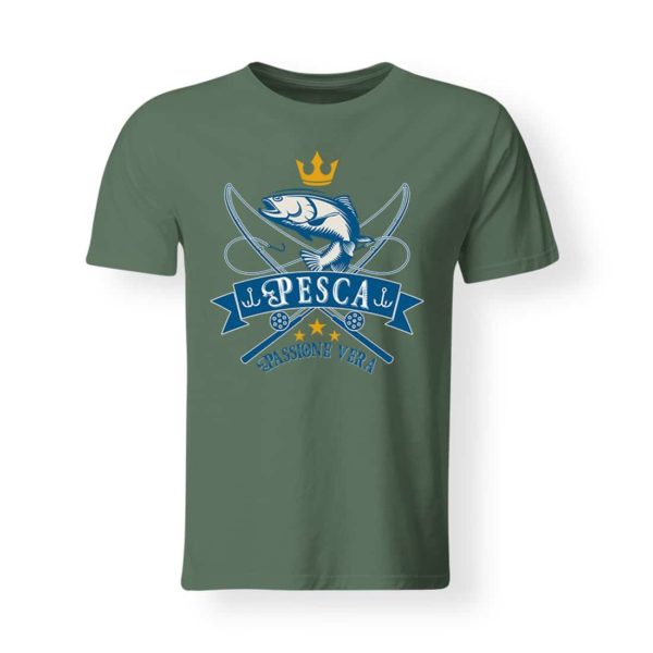 T-Shirt Uomo Pesca Passione Vera verde