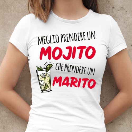 T-Shirt Divertente Addio Al Nubilato - Meglio un Mojito che un Marito