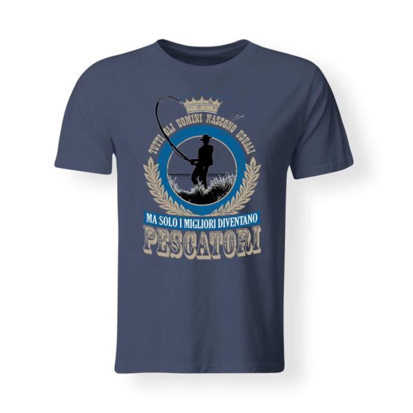 t-shirt per gli amanti della pesca navy