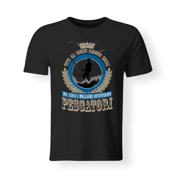 t-shirt per gli amanti della pesca nero