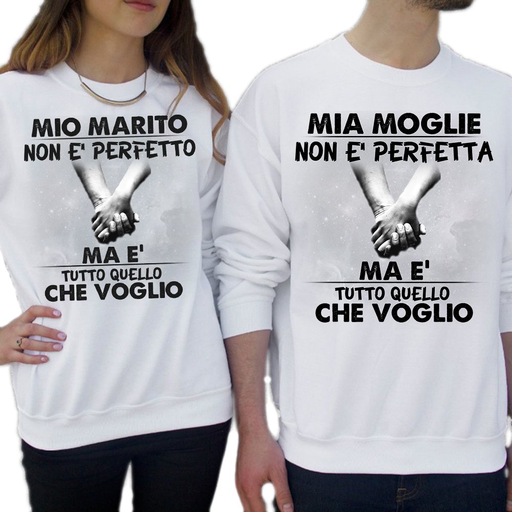 Coppia Felpe Marito e Moglie - Scritta personalizzata | MyDigitalPrint