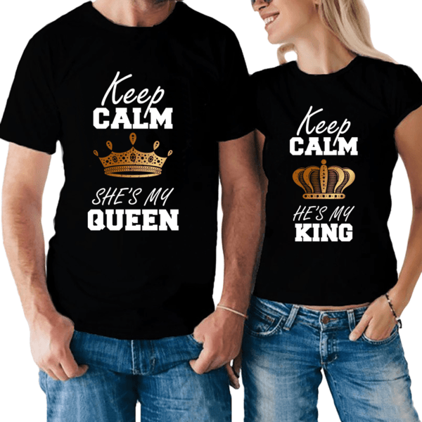 Coppia di magliette Queen e King