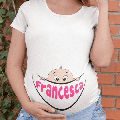 Maternità Divertente Camicia Manica Corta Gravidanza Tshirt Lato Arricciato Tee Top 
