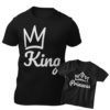 T-Shirt Personalizzata King & Prince/Princess nera