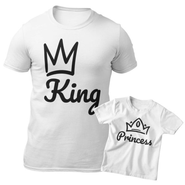 T-Shirt Personalizzata King & Prince/Princess bianca