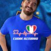 T-Shirt Uomo Calcio - Cuore Azzurro